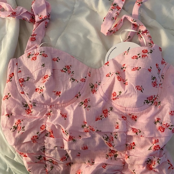 Hello Molly Pink Floral Bustier Top - Picture 7 of 8